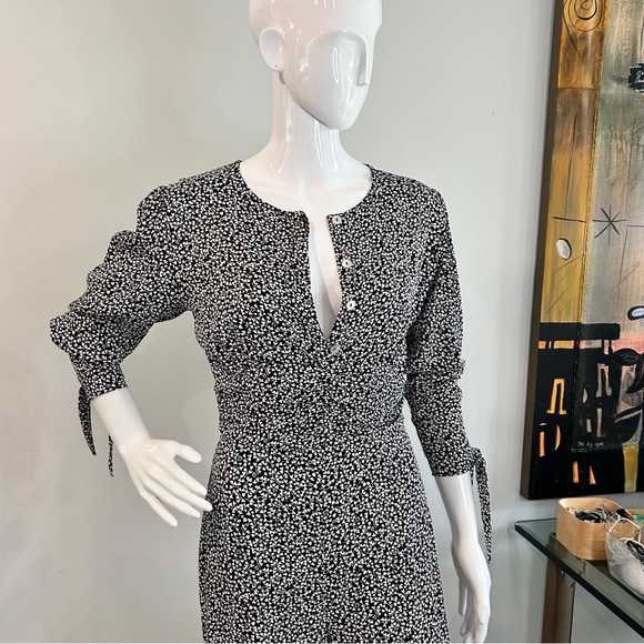 Rouje Wanda Jumpsuit In Black & White Micro Floral - Picture 8 of 15